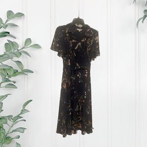 Nanette Lepore Navy Flower Chiffon Dress